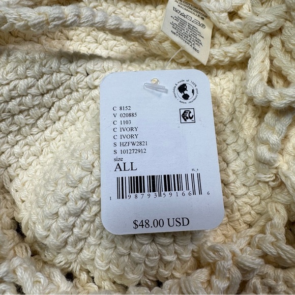 NWT New Free People Silvie Crochet Baseball Cap In Ivory main image 9